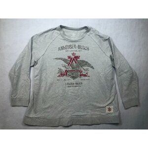 Anheuser Busch Beer Sweatshirt Crew Neck Long Sleeve Heather Gray Adult Size XXL